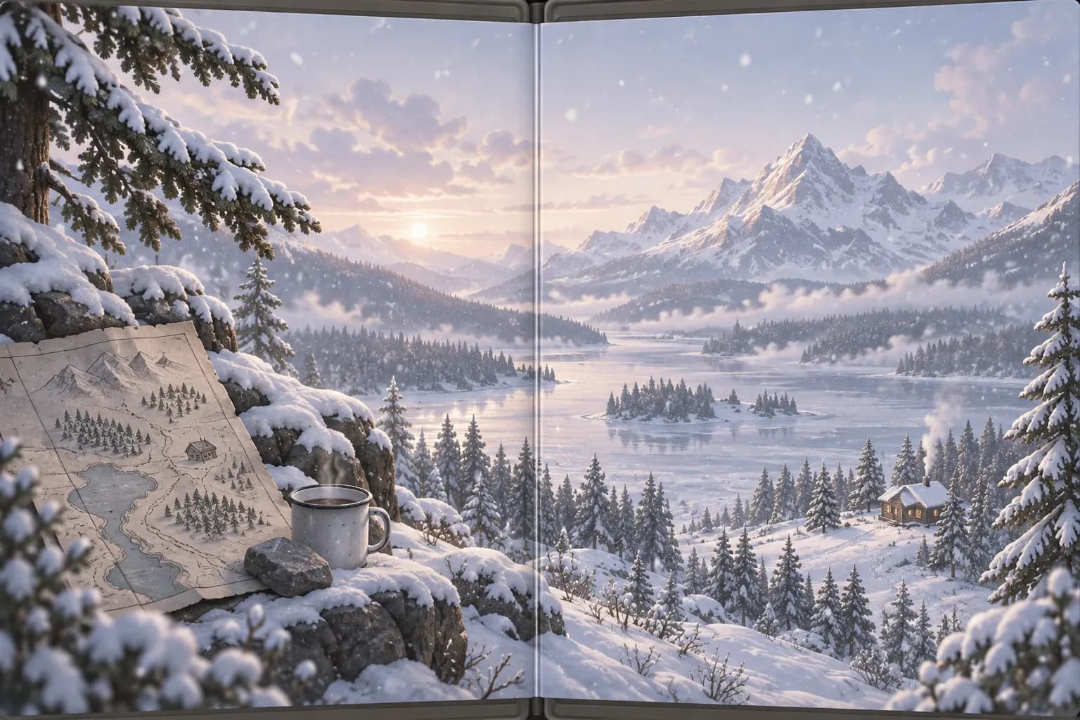 A snowy day: in-game scene