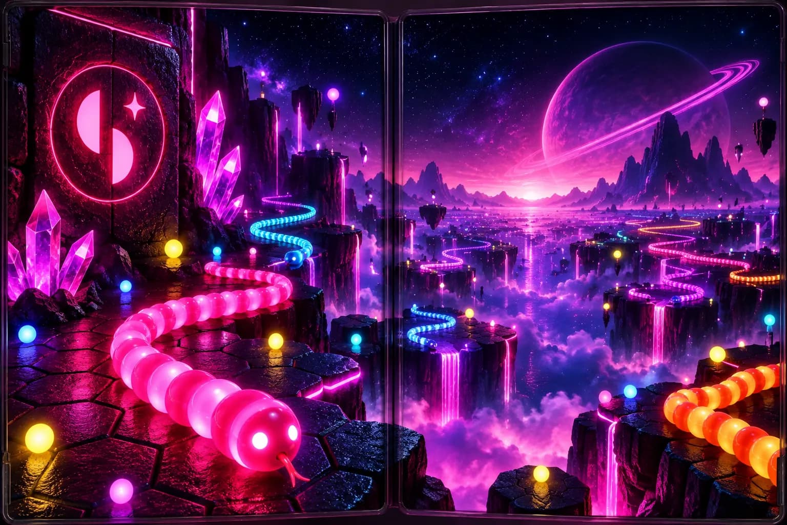 Neon Snake: in-game scene