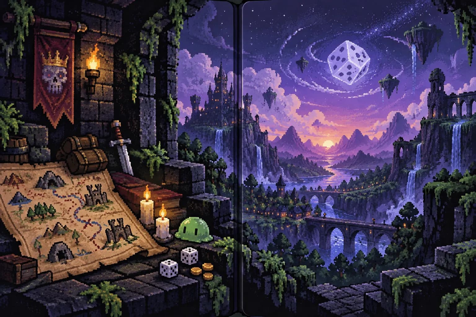 Dicefall: in-game scene