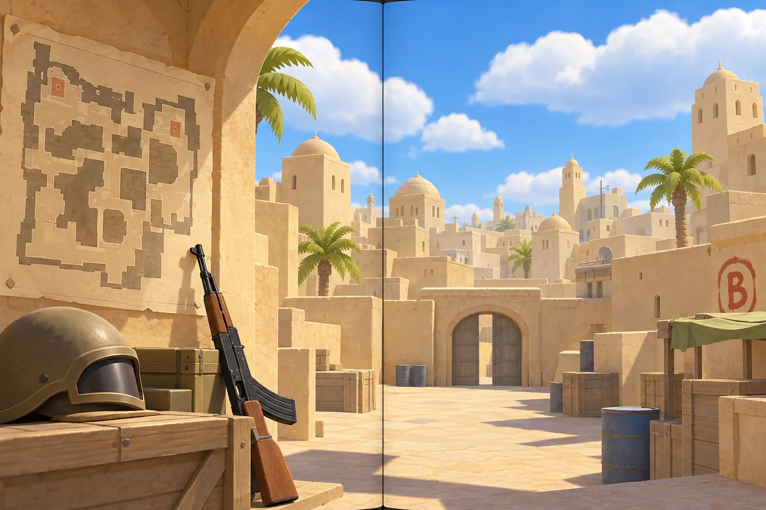 Dust 2: in-game scene