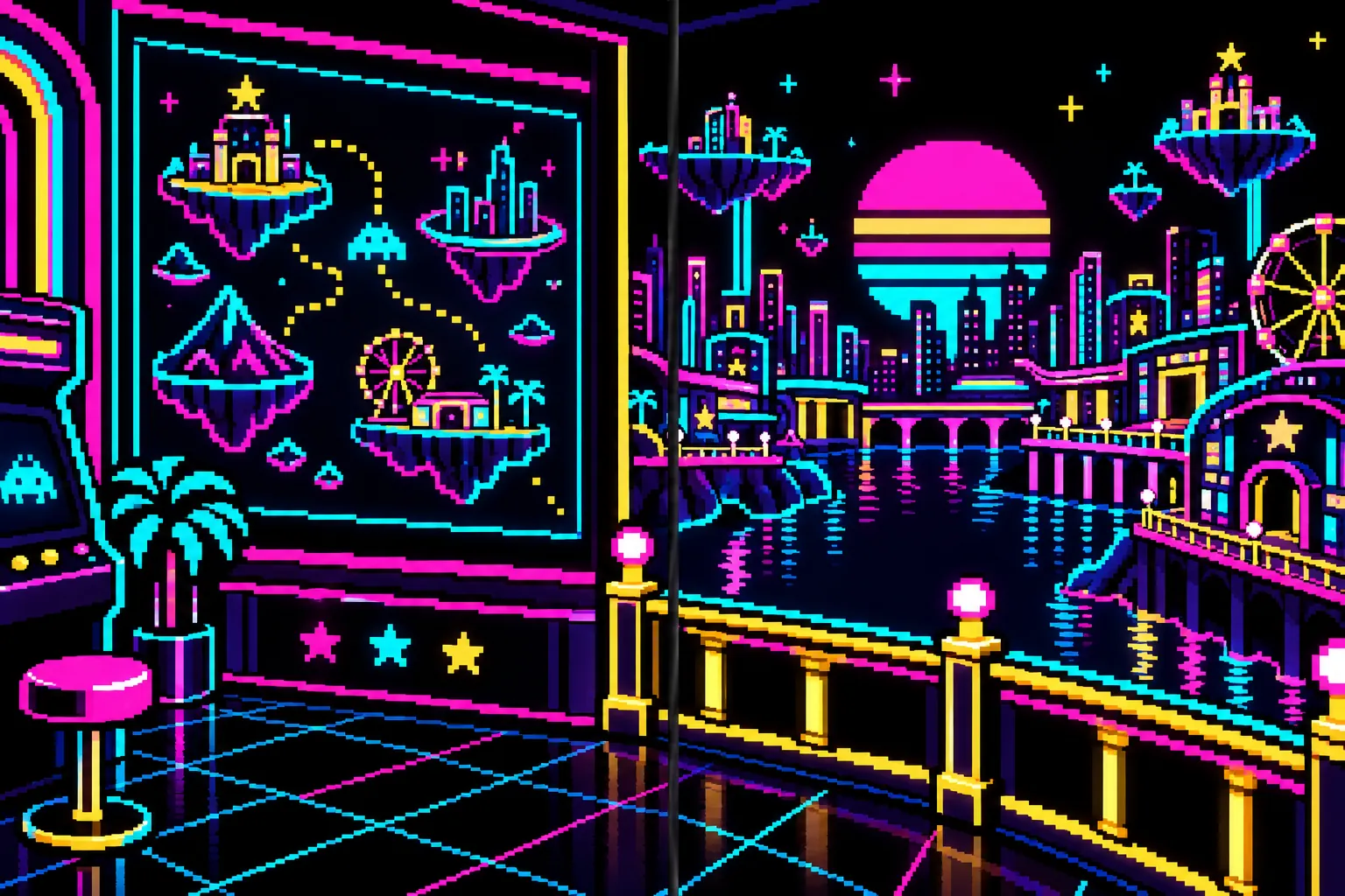 Neon Arcade: in-game scene