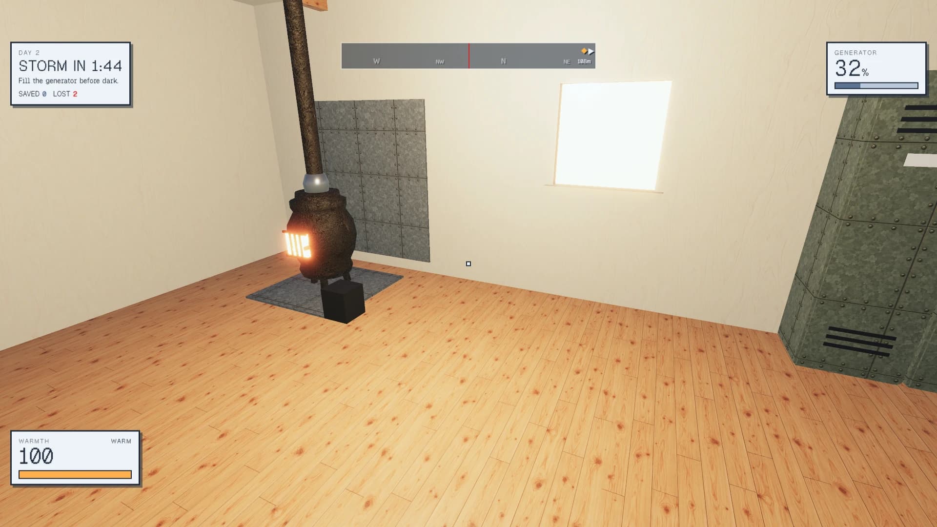 Whiteout: A lamp in the window
