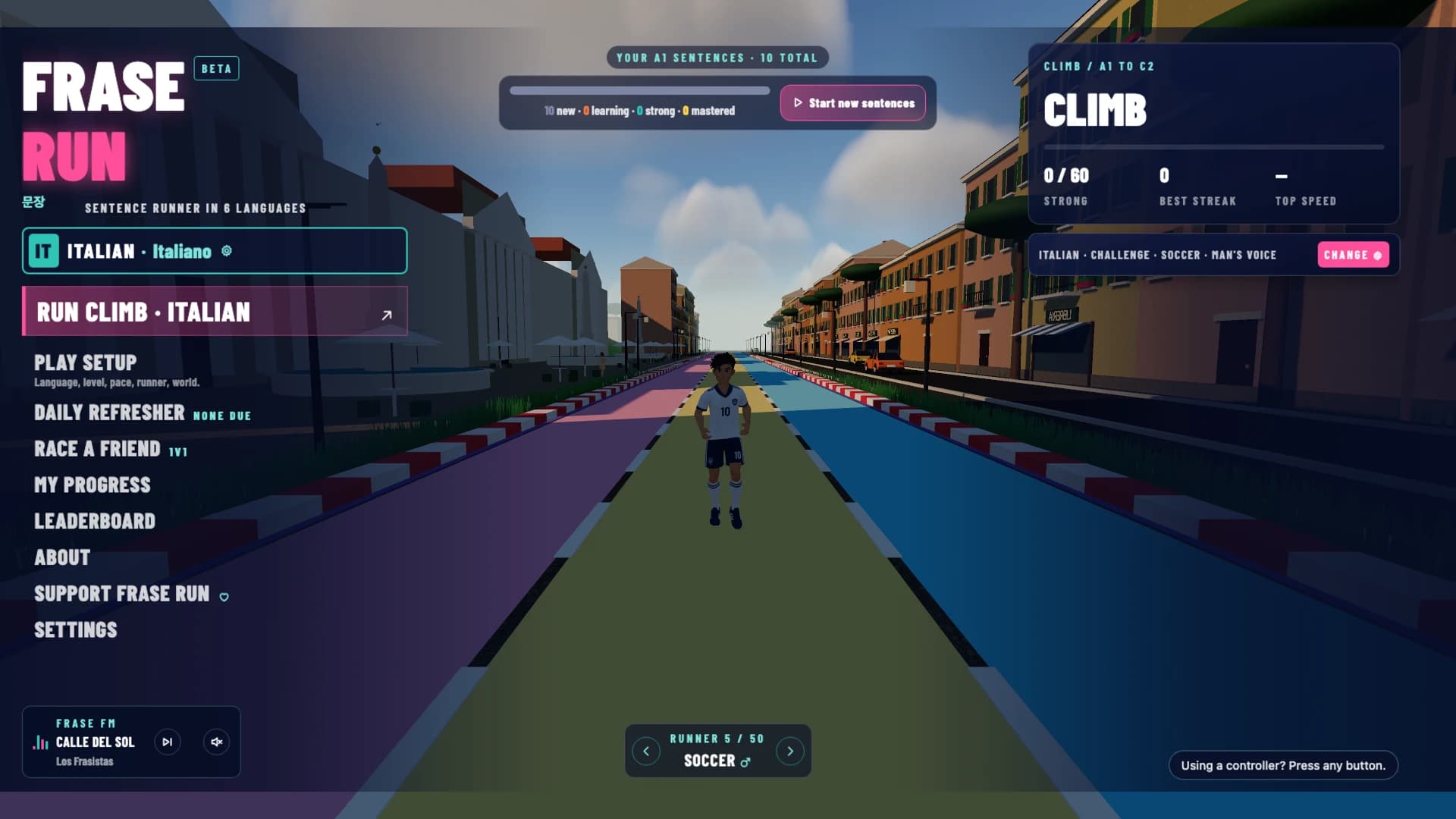 Frase Run: a moment in the game