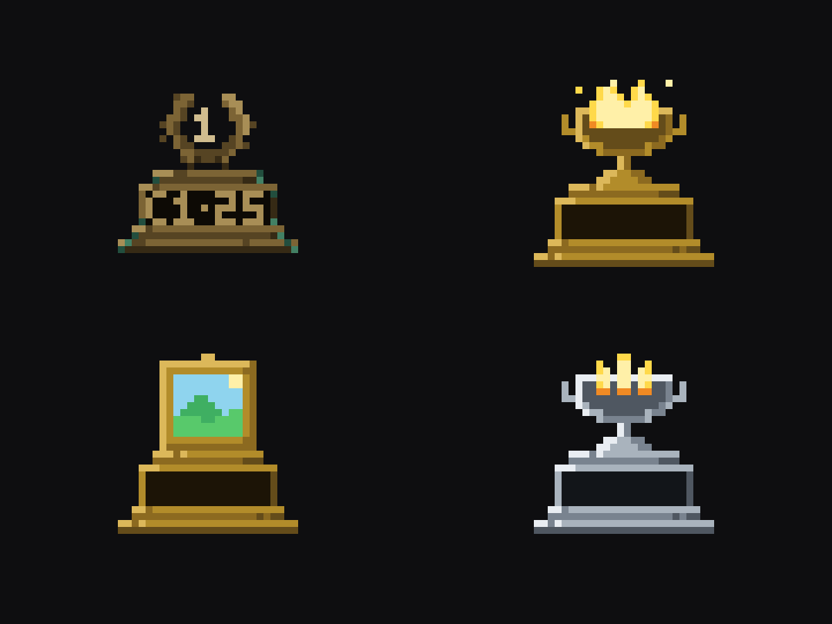 Pixel trophies from players’ dens